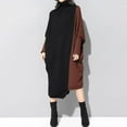 thumbnail image 7 of TUCS Turtleneck Korean Style Spliced Knitted Midi Dress, 7 of 7