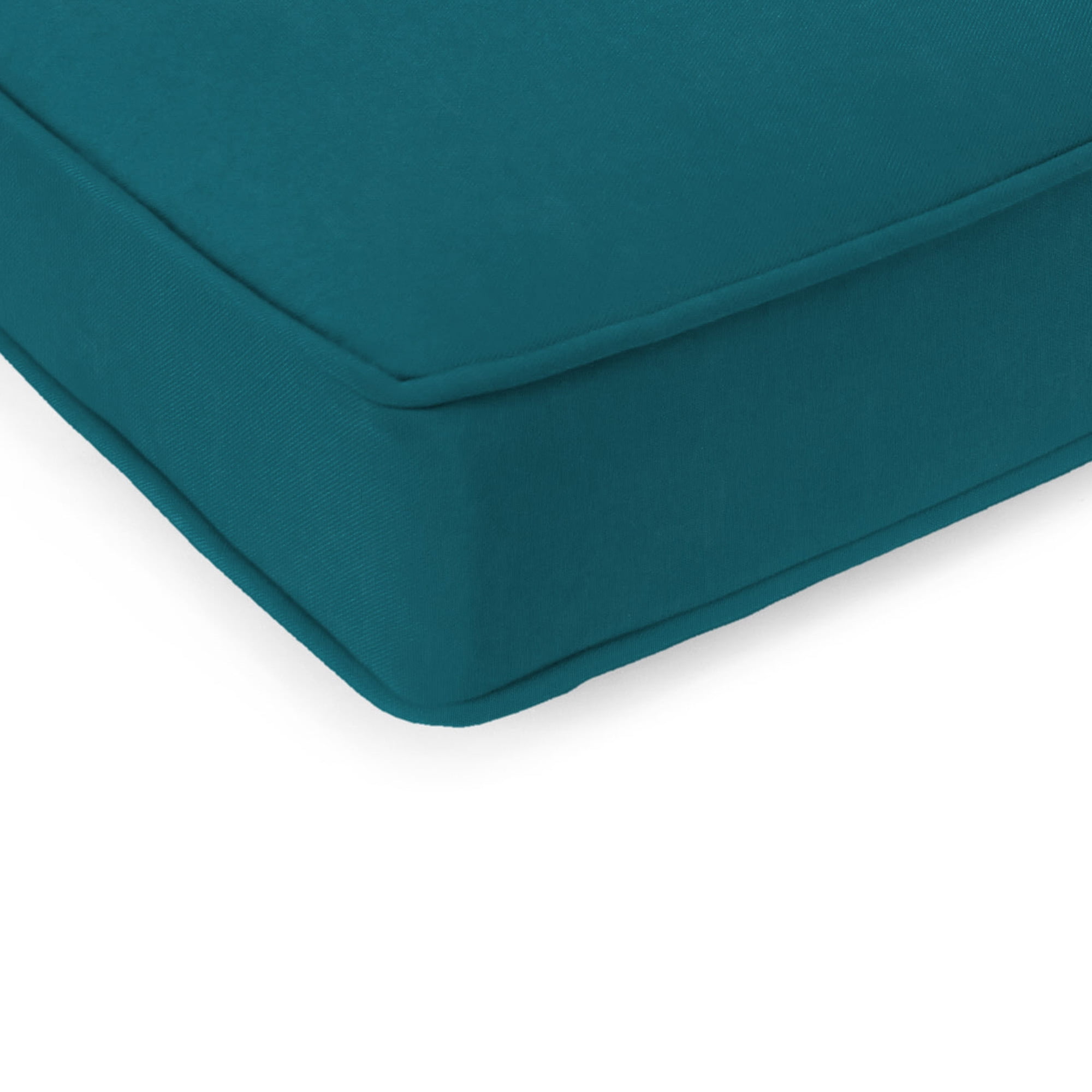 Jordan Manufacturing 47" x 17" Canvas Teal Solid Rectangular Outdoor Settee Swing Bench Cushion with Ties and Welt