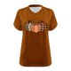 thumbnail image 4 of Camisetas Casuales de las Mujeres con Cuello en V Grande de la Calabaza de Acción de Gracias de Manga Corta, Base de Verano de Color Sólido para el Uso Diario, 4 of 4
