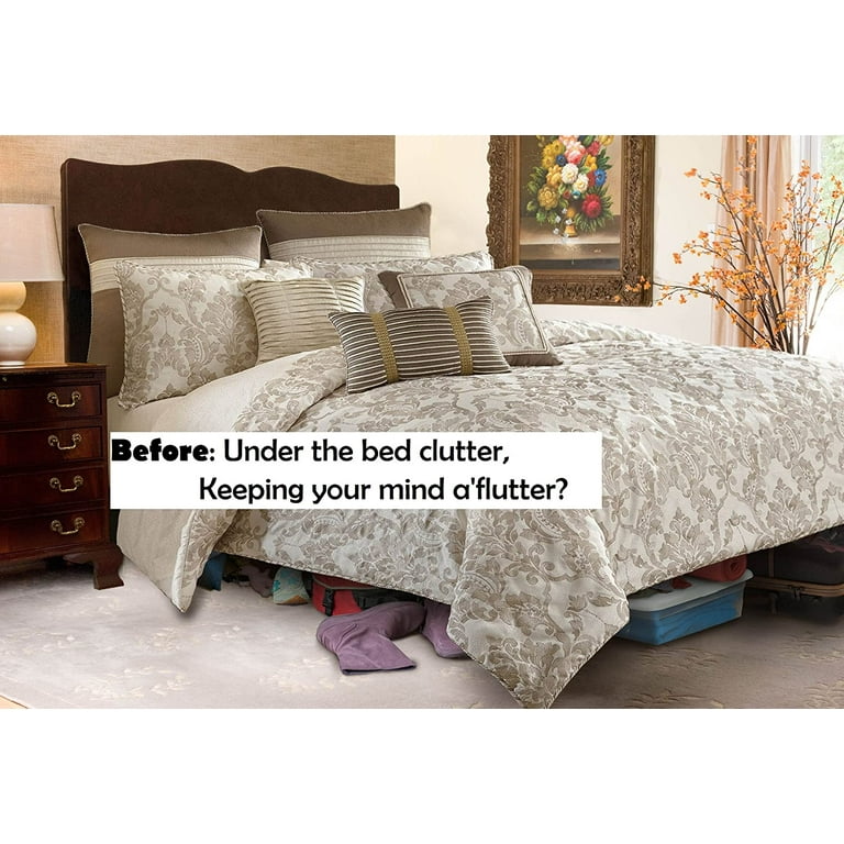 Tailored Bed Skirt 18 inch Drop Brown Queen Bedskirt with