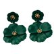 thumbnail image 4 of Pendientes colgantes de flores, pendientes de pétalos florales, pendientes colgantes para vacaciones, mujeres, niñas, joyería del día de San Valentín, Verde oscuro, 4 of 8