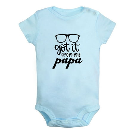 

I Got it From My Papa Funny Rompers For Babies Newborn Baby Unisex Bodysuits Infant Jumpsuits Toddler 0-12 Months Kids One-Piece Oufits (Blue 18-24 Months)