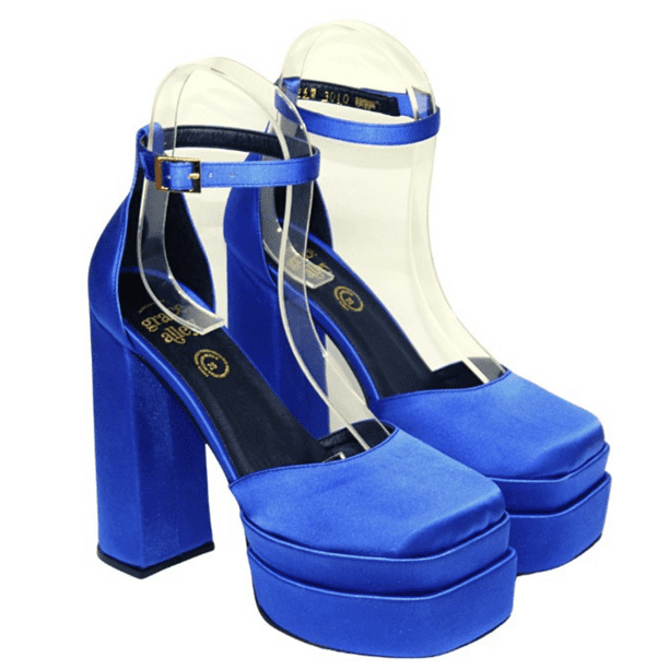 Zapatillas De Tacón Con Doble Plataforma Tipo Versac Bratz Grace Alley Azul