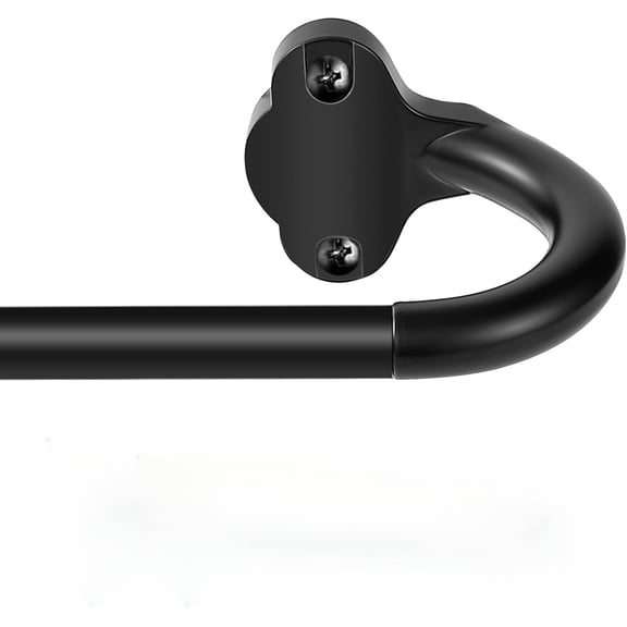 Adjustable Matte Black Wrap Around Curtain Rod 28-48", 5/8" Metal Blackout Curtain Rod Set, Room Darkening Curved Drapery Rod for Single Window, Thickened Hidden Modern Home Decor Hardware