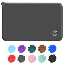 Silicone Waterproof Dog Cat Pet Feeding Mats, Non Slip, Easy Clean Pet Dog Cat Bowl Mats Placemat 18.5" x 11.5"Gray