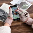 thumbnail image 4 of Eoperou 1 Pair Winter Women Gloves Thicken Ridding Gloves Soft Cartoon Deer Pattern Knitted Gloves for Daily Life Christmas, 4 of 7