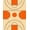 Orange Tan, Pattern 2, variant on Design&I 8'x10' Washable Area Rug Varsity Basketball Trophy Badge Border Bold Stripe Center Repeating for Dining Room, Large Office, Lounge, Snag-Free