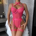 thumbnail image 4 of Harpily 2025 Combinaison Élastique en Maille pour Femmes, Col Halter Contrasté, Deux Pièces, Liquidation (Gants Non Inclus), 4 of 9