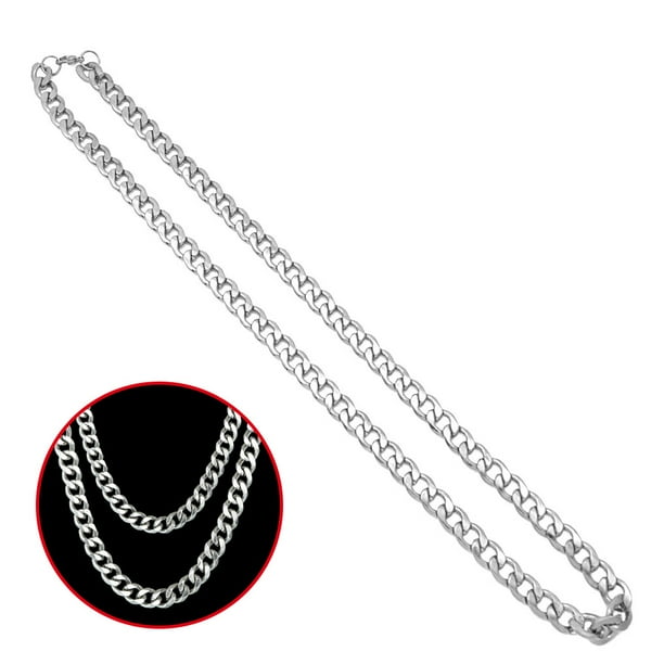 Guardurnaity Cadenas de eslabones de acero inoxidable simples de 3-5 mm para hombre para mujer Joyería de cadena unisex Ropa, zapatos y accesorios Miscelánea color acero 3 mm x 40 cm