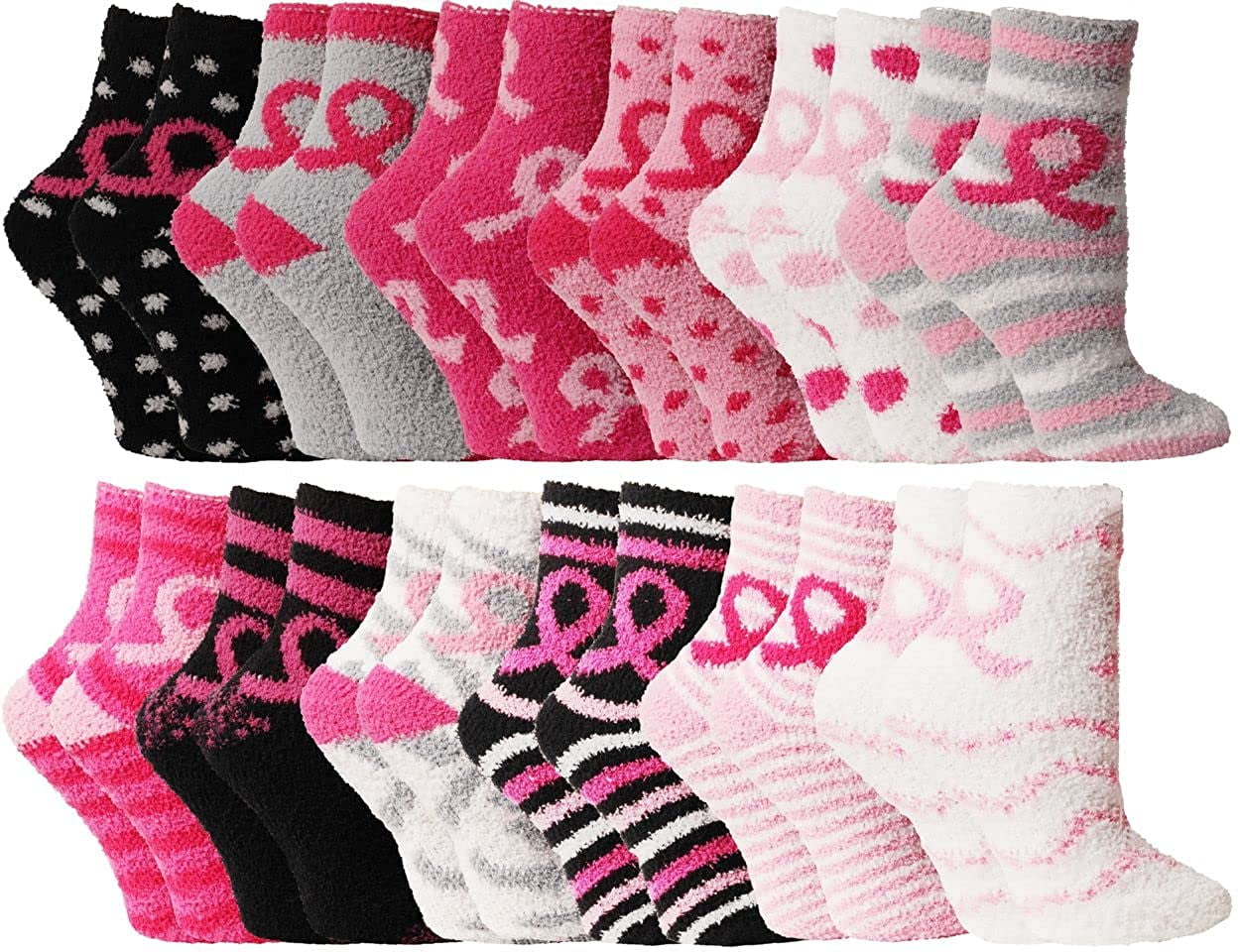 SOCKS'NBULK Womens Wholesale Bulk Warm And Cozy Fuzzy Socks, Colorful