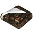thumbnail image 2 of Cauagu Bookshelves Pattern Flannel Bed Blankets,Fleece Blanket Comfortable Air Conditioning Blanket for Sofa Bed Travel Couch & Living Room -60"x50", 2 of 8