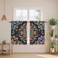 thumbnail image 3 of Vintage Flower Tier Curtains, Boho Abstract Colorful Ethnic Floral Light Filtering Kitchen Curtains, 2Pcs Rod Pocket Half Window Treatments Panels for Sink Cafe Cabinet Basement 27.5x45 Inches, 3 of 9