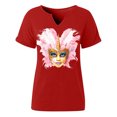 thumbnail image 6 of Uootdi Mardi Gras T Shirts for Women Carnival Graphic V Neck Short Sleeve New Orleans Mardi Gras Party Outfits Spring Going Out Tops Gift, 6 of 7