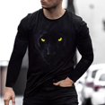 thumbnail image 4 of Chandail à Manches Longues pour Hommes Mode Décontractée Col Rond Chandail à Enfiler Imprimé T-Shirt à Manches Longues Blouse, 4 of 9