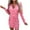 Pink, variant on OAVQHLG3B Ruched Bodycon Dresses for Women Party Night Sexy Mini Long Sleeve Floral V-neck Casual Cocktail Evening Gown Dresses