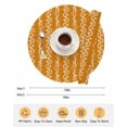 thumbnail image 6 of 13 Inch Round Placemats Set of 6, Orange Spring Leaves Non Slip Heat Insulation PP Table Mats, Pastoral Botanical Striped Flowers Washable Place Mats for Kitchen Dining Party Table Decor, 6 of 7