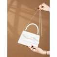 thumbnail image 3 of Women's Satin Evening Bag Top Handle Clutch Purse, Pleated Formal Handbag for Wedding Guest Party Prom Dinner, 3 of 7