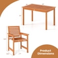 thumbnail image 3 of Gymax 5 Pieces Patio Wood Dining Set Outdoor Rectangular Table & Chairs for Garden, 3 of 10