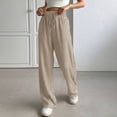 thumbnail image 4 of Antinious Women Mid Waist Striped Pocket Drawstring Extended Leisure Full Length Pants, 4 of 5