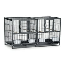 Prevue Pet Products Hampton Deluxe Divided Breeder Cage, Black Hammertone