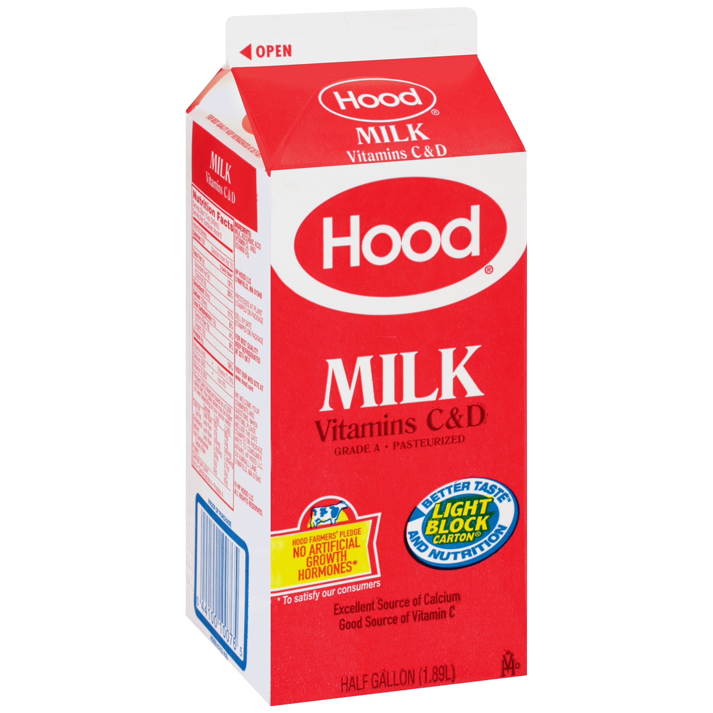 Hood Vitamins C D Milk 0 5 Gallon Carton Walmart Com