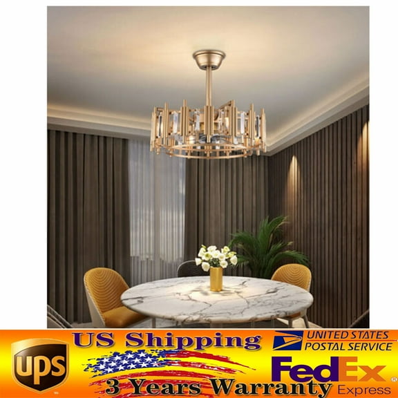 For Bedroom 3 Speed Caged Ceiling Fan with Light 20 Inch Modern Luxury Bladeless