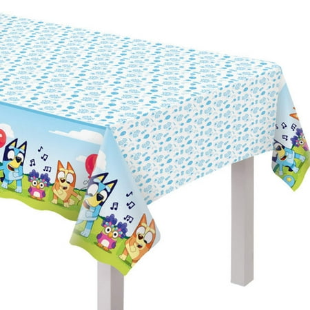 

Bluey 1 Ct Plastic Tablecover 54 x 96 Happy Birthday Dog