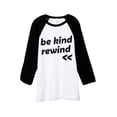 thumbnail image 1 of Be Kind Rewind Unisex 3/4 Sleeves Baseball Raglan T-Shirt Tee White Black X-Small, 1 of 4