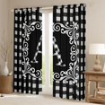 thumbnail image 2 of Feelyou Buffalo Letter A Black Out Curtains for Kids, Black White Plaid Curtains Pack of 2 (42x63 Each), Retro Damask Floral Bedroom Curtains, Window Curtains Home Decor, 2 of 6