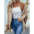 thumbnail image 4 of Women'S Cardigan Sweaters Oversized Chunky Knit Slouchy Wrap Batwing Open Front Outwear Coat Khaki XL, 4 of 8