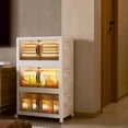 thumbnail image 4 of L Collapsible Storage Cabinet Stackable Organizer with Wheels & Magnetic Doors Easy Assembly Durable SpaceSaving Solution for Pantry Closet & Bathroom, 4 of 8