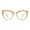 peach, variant on Womens Goth Cat Eye Clear Lens Luxury Diva Glasses Peach