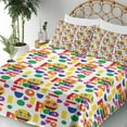 thumbnail image 3 of Ambesonne Emoji Pride Fitted & Top Sheet Set with Shams, Colorful Letters Proud, White Multicolor, 3 of 5