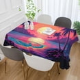 thumbnail image 5 of Mountain at Sunset Rectangle Tablecloth Waterproof Polyester Table Clothative Stain Resistant & Wrinkle Resistant Washable Table Cover for Dining Table/Party/Camping 60x60 Inch Decor Gift, 5 of 7