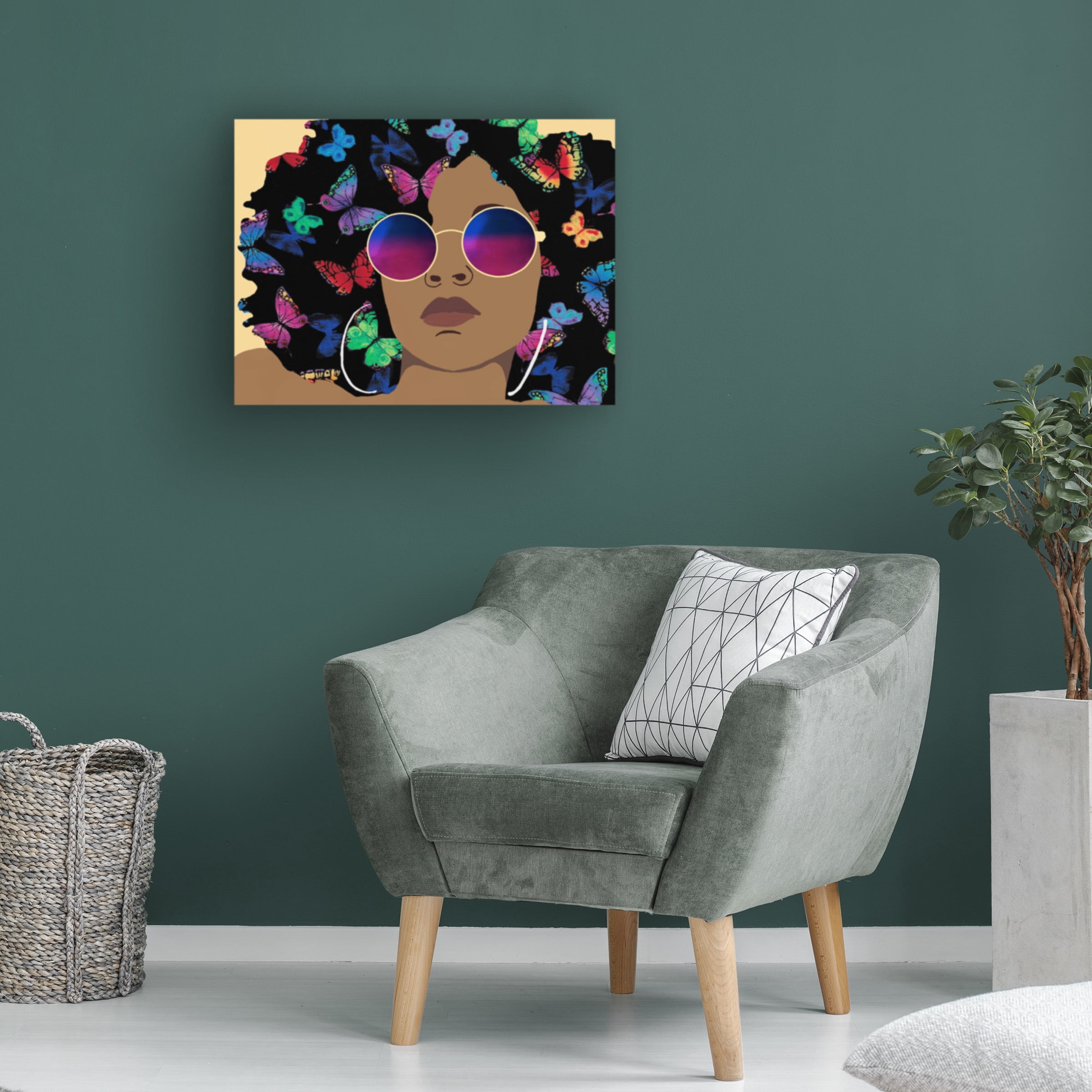 Alonzo Saunders 'Butterfly Diva I' Canvas Art