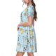 thumbnail image 2 of Easygdp Cartoon Cat para Vestido Transpirable de Mujer, Vestido Suelto de Manga Corta con Pliegues y Bolsillos para el Verano, 2 of 6
