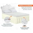 thumbnail image 4 of CCNY Wrap Around Bed Skirt King Ivory Color 16" Drop Length Tailored Drop Easy to fit Adjustable Eastic Belt- Microfiber Bed skirt, 4 of 6