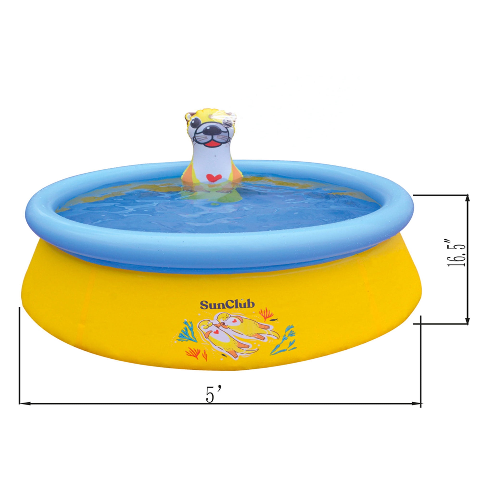 JLeisure 5' x 16.5" Sea Otter Inflatable Above Ground Kid Pool, 6 Pack