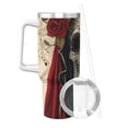 thumbnail image 2 of Lsque Gothic Skull With Roses Pattern 40 OZ Ice Bully Cup with Handle and Straw, Double Wall Stainless Steel Tumbler Travel Coffee Cup with Lid for Christmas Present, 2 of 8