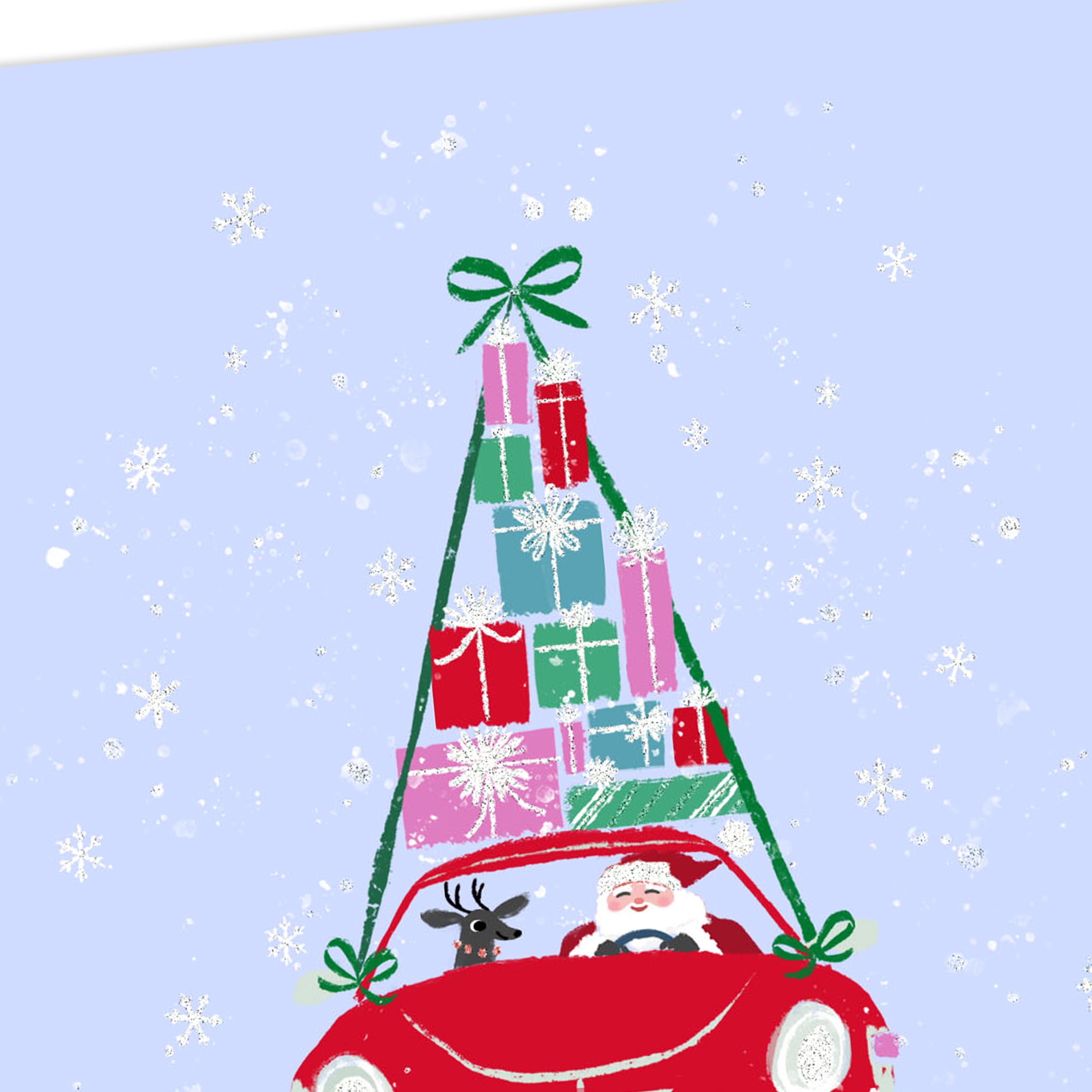 Hallmark Christmas Cards, Tree of Gifts on Santa's Car (Pack of 10 Cards with Envelopes)