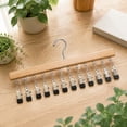 thumbnail image 5 of Dmlowu Dmlowu Wood Hangers for Closet, Space Saving Pant Hangers with 10 Clips, Windproof Clothes Hangers for Skirts Socks Scarves Shorts Accessories, 5 of 7