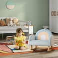 thumbnail image 3 of Toddler Rocking Chair with Durable Rubberwood Frame and Plush Velvet Upholstery, 3 of 10