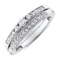 thumbnail image 3 of Pompeii 1/2ct 3 Stone Engagement Wedding Ring Set 14K White Gold (H/I,I2-I3), 3 of 4