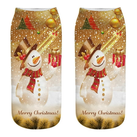 

UDAXB Socks Comfortable Christmas Cotton Sock Slippers Short Print Ankle Socks
