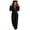 Black, variant on Women Hooded Fleece Pajamas Jumpsuits Full Zip Loose Fitting Cozy Warm Sleepwear Pajamas Rompers with Pockets XL