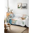 thumbnail image 3 of Beach Coastal Couch Cover, Summer Nautical Coral Shell Botanical Oversized Sofa Cover Blanket for 3 Cushion Couch, Sectional Sofa Slipcover Furniture Protector for Living Room Bedroom 71''x150'', 3 of 9