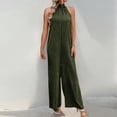 thumbnail image 5 of CHUMUD Womens Dressy Jumpsuits Long Pants Sleeveless Halter Jumpsuits Loose Wide Leg Casual Jumpsuit, 5 of 7