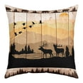 thumbnail image 2 of Moose Silhouette Throw Pillow Covers,Wildlife Bear Elk Bear Cushion Cases,16x16 inch set of 2 Cushion Covers Woodland Retro Pine Mountain Square Pillow Cases,Vintage Style Hunting Animal Soft, 2 of 6