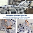thumbnail image 5 of Beartech Quilt Set King Size Plaid Patchwork Microfiber Lightweight Reversible Bedspread Coverlet Bedding Set, 5 of 7