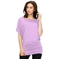 thumbnail image 3 of Made by Johnny Women's Boat Neck Short Sleeve Dolman Drape Top XL LAVENDER, 3 of 6